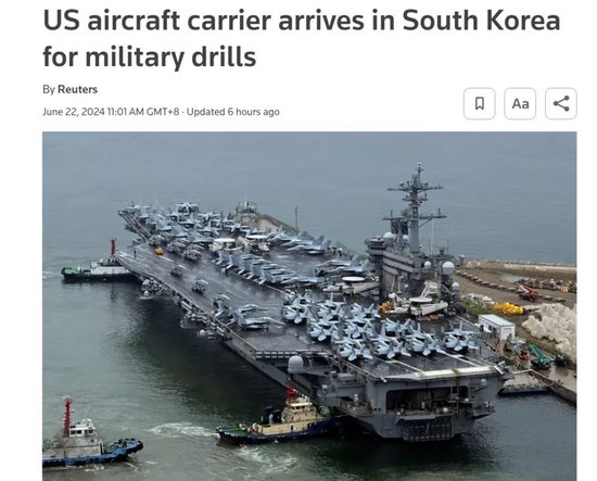 最新！美军核航母抵韩，胡塞武装称击中美军航母，美官员：不实，“艾森豪威尔”号航母将离开